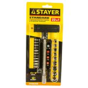 Отвертка STAYER STANDARD Т-образная 22в1 с битами и головками
