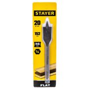 Сверло по дереву STAYER FLAT перовое, d=20, L=152мм