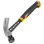 Молоток-гвоздодер Denzel 450г цельнокованый фиберглассовая рукоятка, боек с магнитом