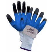 Перчатки Дед Банзай  р-р L (10) трикотажные из полиэст. с двойным нитриловым покрытием на 3/4