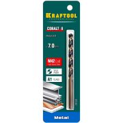 Сверло по металлу KRAFTOOL 7*109мм COBALT-8 HSS-Co, сталь М42
