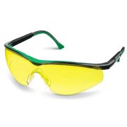 Очки защитные KRAFTOOL BASIC, желтые, стекло-моноблок, устойчивы к истиранию и запотеванию