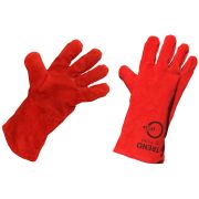 Краги спилковые START Trend пятипалые, с подкладкой, 35см, красные