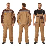 Костюм «РОЛЬФ» куртка/полукомб. БЕЖЕВЫЙ/КОРИЧНЕВЫЙ Твил-210 (48-50, 170-176)