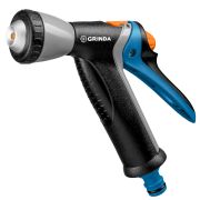 Пистолет GRINDA BM-R поливочный, металлич. с TPR, плавная регулировка, курок сзади