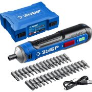 Отвертка акк. ЗУБР Профессионал PSD-4S 4V max (кейс, 33 пр.)
