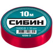 Изолента СИБИН ПВХ, 10м х 15мм, красная