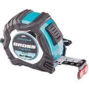 Рулетка Gross Magnetisch 5мx25 мм обрезин. корпус,автоматич. фиксация, нейлон. покр.,магн. зацеп