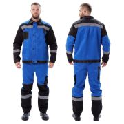 Костюм «Волгарь» летний с брюками василек/черный (52-54, 170-176)