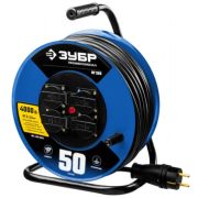 Удлинитель н/катушке ЗУБР Профессионал КГ-325 4000Вт, 4 гнезда, IP44, КГ 3х2,5, 50м