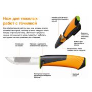 Нож FISKARS для тяжелых работ с точилкой