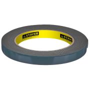 Лента STAYER 12мм х 5м двухсторонняя, черная, клейкая, на вспененной основе