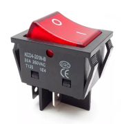 Выключатель KCD4, черный/красный 15/30A-250