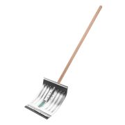 Лопата снеговая СИБИН ЛА-430 алюминиевая со стальной планкой, с деревянным черенком, 430мм