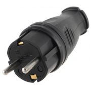 Вилка каучуковая прямая 2Р+РЕ 16А/230 IP44 Smartbuy