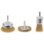 Набор щеток-крацовок STAYER «PROFESSIONAL» для дрели диск. 50мм, чаш. 50мм, кистевая 25мм(3шт)
