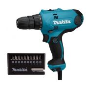 Шуруповерт сетевой Makita DF0300 + набор бит D-30651