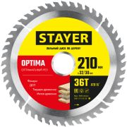 Диск пильный 210*2,6*32/30 36Т STAYER OPTIMA по дереву, оптимальный рез