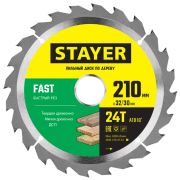 Диск пильный 210*2,6*32/30, 24Т STAYER Fast line быстрый рез