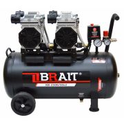 Компрессор BRAIT KB-2500/50х2 безмасл. (450л/м, 2.5кВт, 50л)