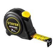 Рулетка STAYER AutoLock 7,5м/25мм с автостопом
