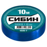 Изолента СИБИН ПВХ, 10м х 15мм, синяя