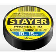 Изолента STAYER PROTECT-10 15мм х 10м, 5000В черная