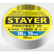 Изолента STAYER PROTECT-10 15мм х 10м, 5000В белая
