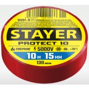 Изолента STAYER PROTECT-10 15мм х 10м, 5000В красная