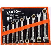 Набор комбинированных трещоточных ключей YAOTO 9пр 8-19мм на полотне