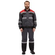 Костюм «РЕСПЕКТ» куртка/полукомб. СЕРЫЙ/ЧЕРНЫЙ (44-46, 182-188)