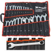 Набор комбинированных ключей MATRIX 6-32мм, матовый хром, 25пр