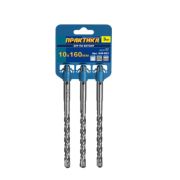 Бур ПРАКТИКА SDS-plus 10х160 мм, 3 шт, серия «Мастер», клипса