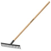 Грабли GRINDA WOOD GT-14 садовые, деревянный черенок, 14 прямых зубьев, 360х80х1300мм