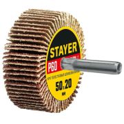 Круг шлифовальный лепестковый STAYER веер на шпильке 50х20мм, Р60