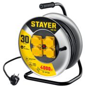 Удлинитель н/катушке STAYER PRO-325 4000Вт, 4 гнезда, КГ 3х2,5мм2, 30м