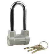 Замок STAYER навесной 55мм, облегченный, дисковый механизм, удлиненная дужка