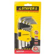 Набор STAYER ключи HEХ 1.5-10мм 9пр. имбусовые